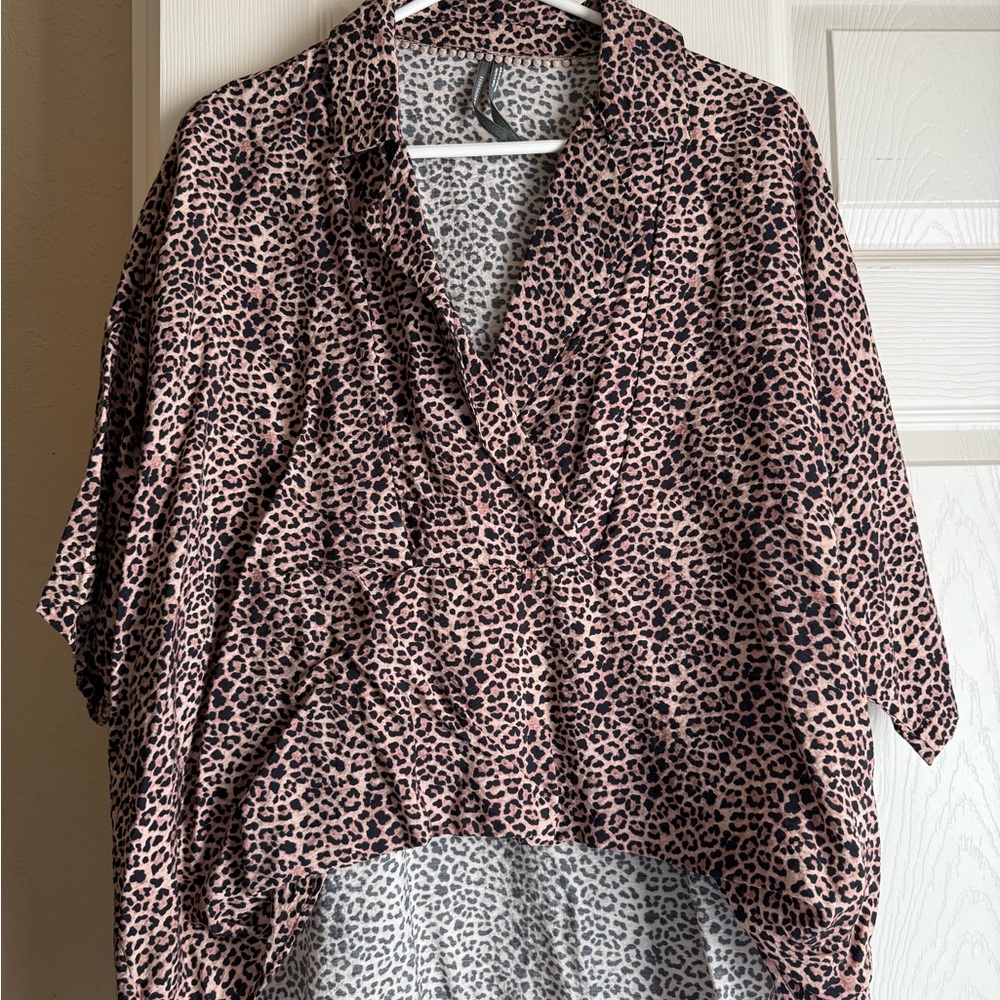Anthropologie Leopard Blouse